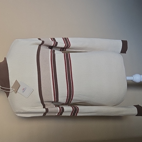 NEW Faherty Mikki Polo Long Sleeve Ribbed Pullover Retro Fall Stripe - L - Picture 5 of 11
